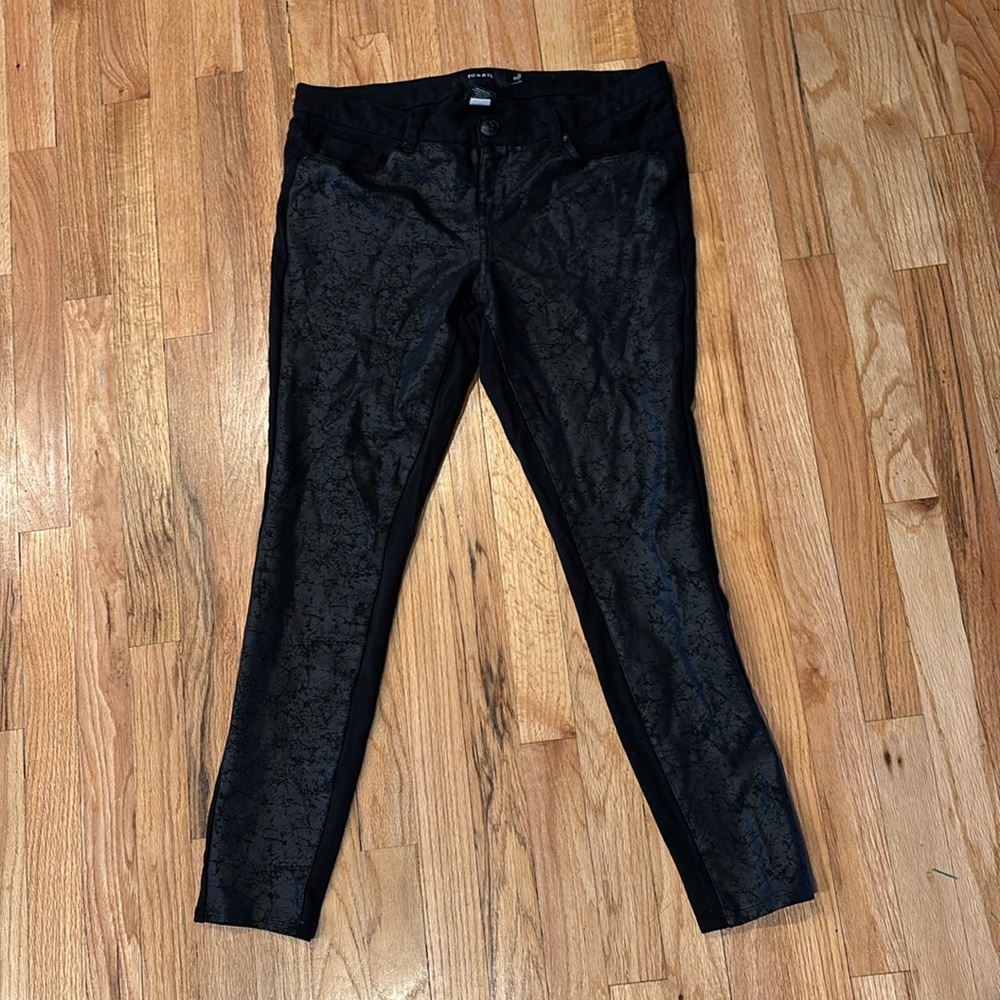 Torrid pants. Distressed leather on front. Size 12.